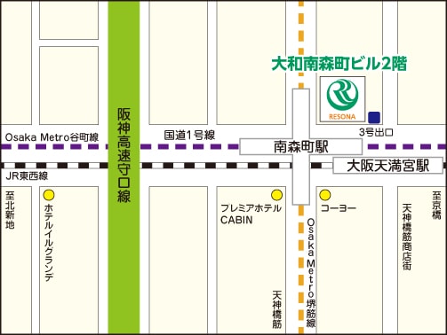 大阪本社の地図