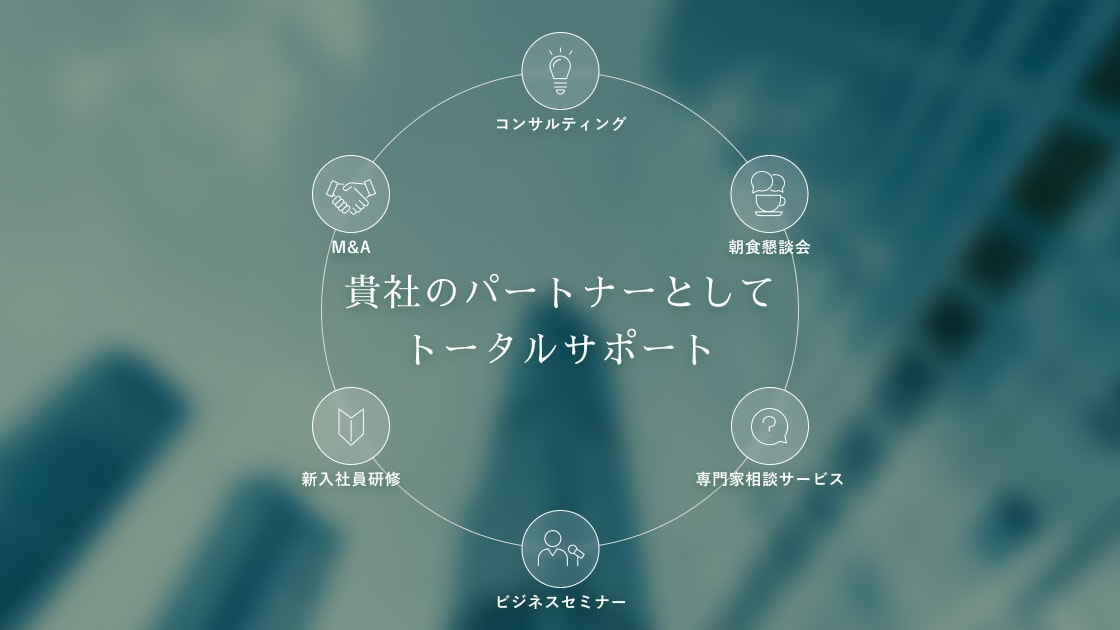 貴社のパートナーとしてトータルサポートを提供する6つの分野で構成された図